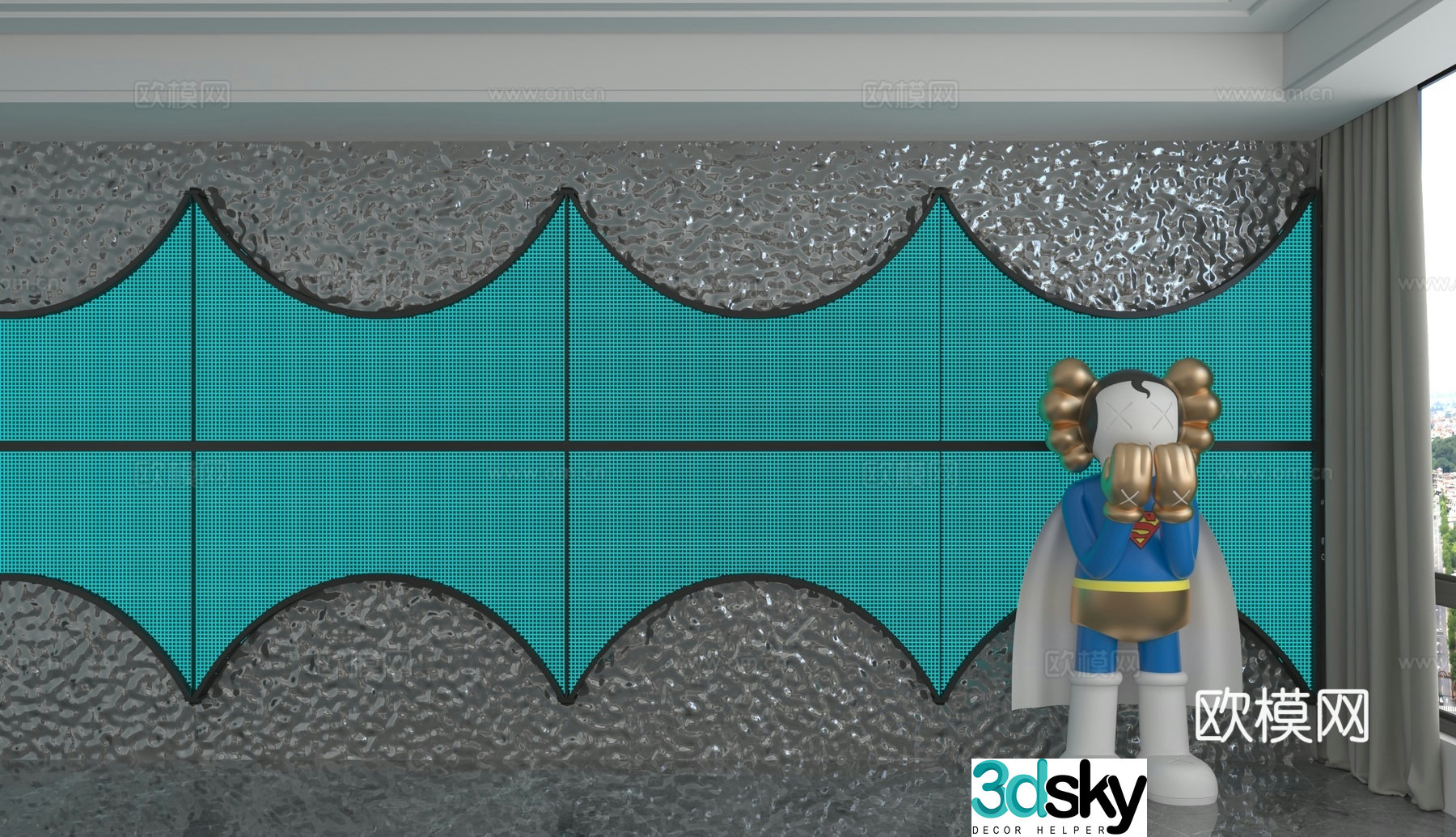 Modern background wall 3d model