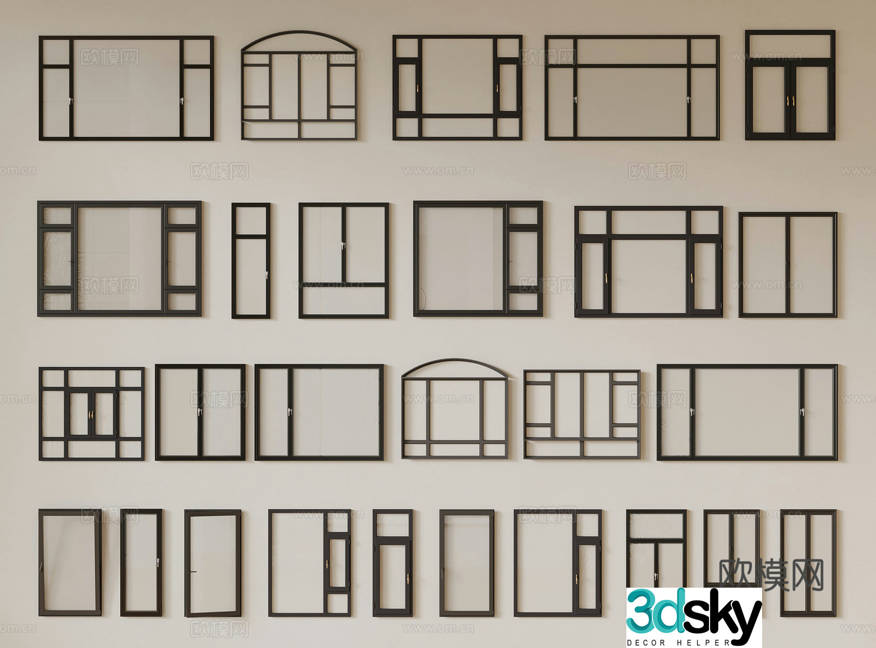 Modern window 3d model