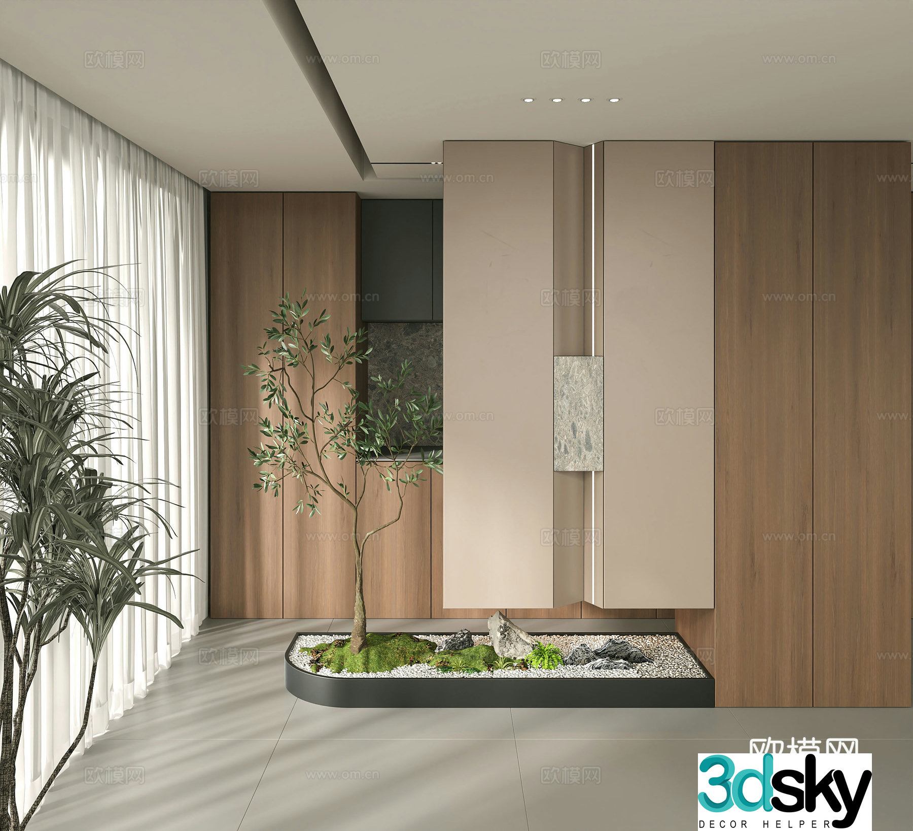 Modern residential landscape 3d model