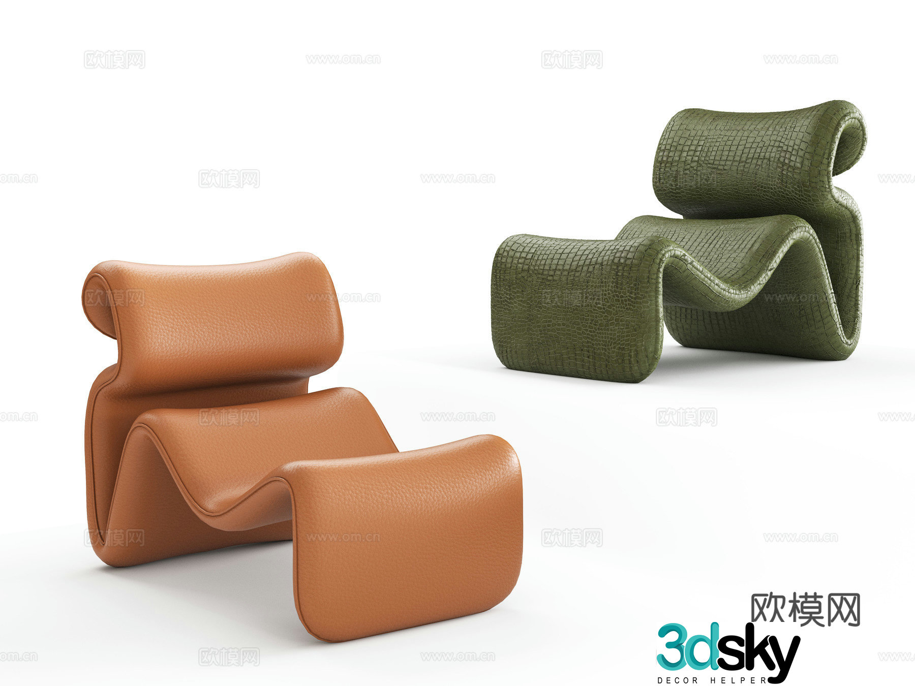 Light luxury leisure lounge chair 3d model