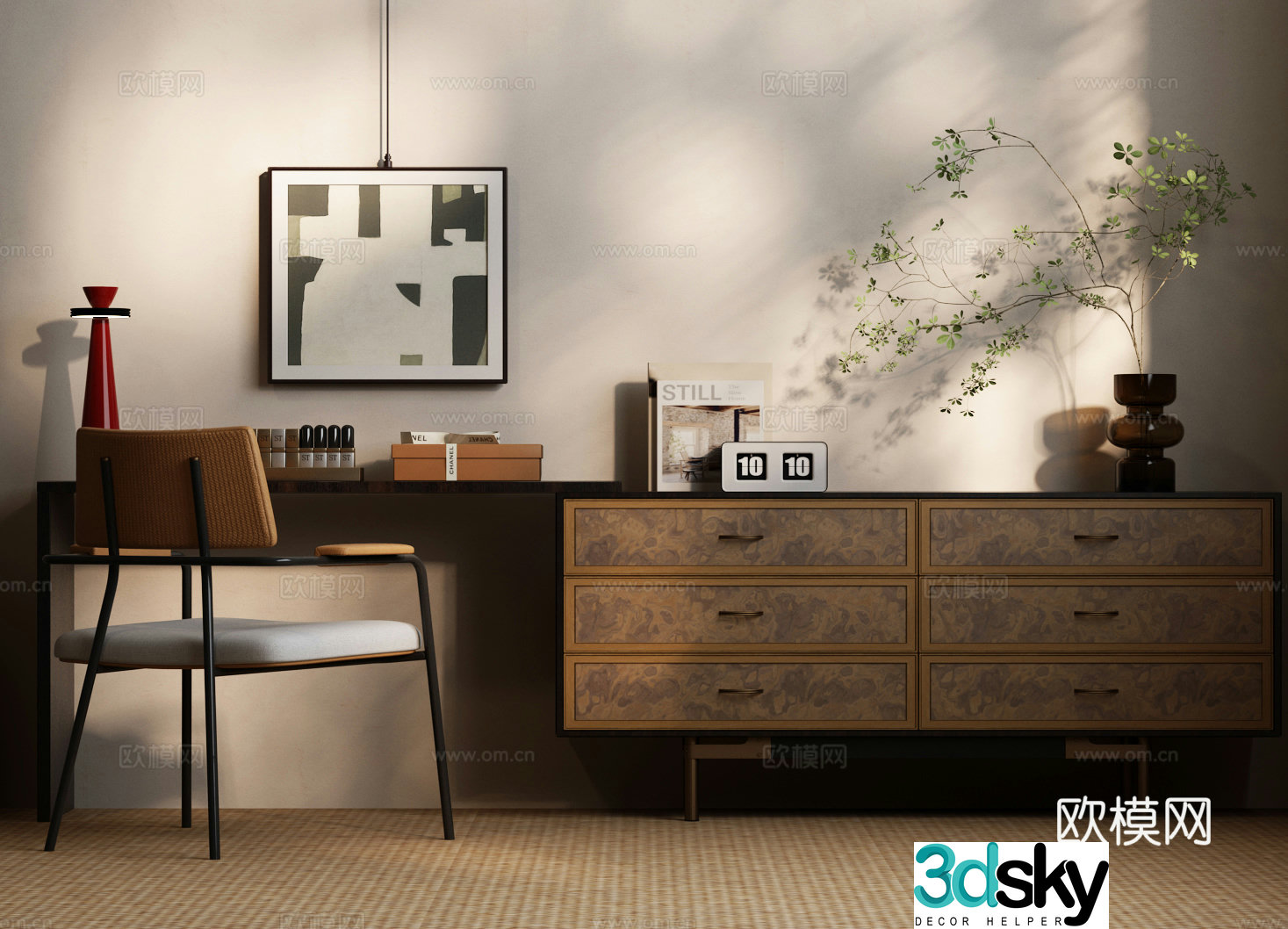 Dressing table Modern medieval dressing table Middle style dressing cabinet Retro style dressing table Modern medieval 3D model
