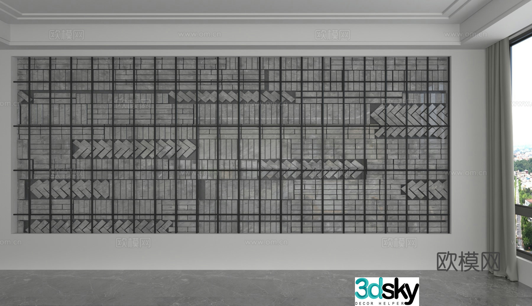 Modern background wall 3d model