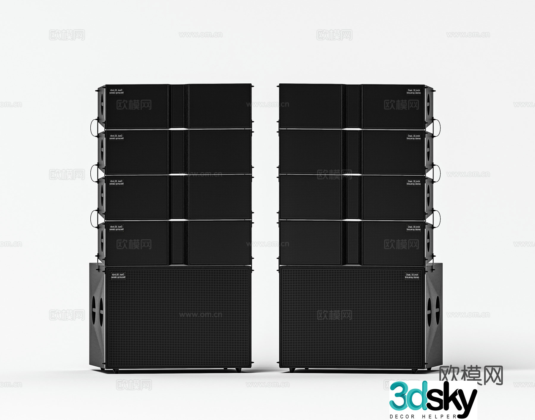 Professional stage line array speaker 3D model