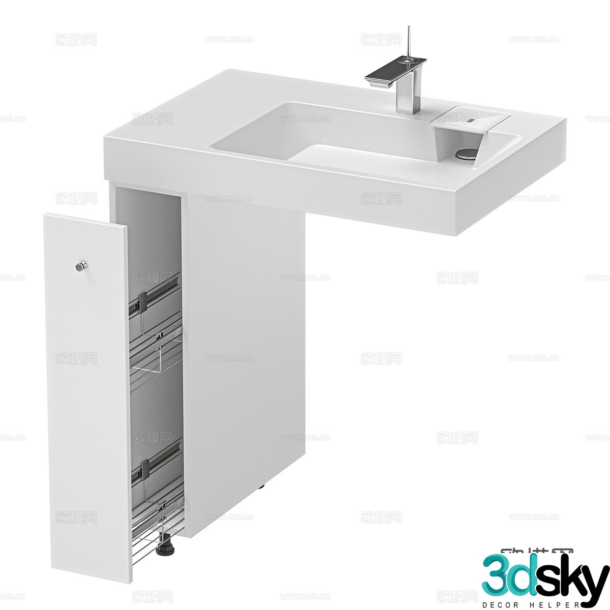 Washing machine basin cabinet 3d model