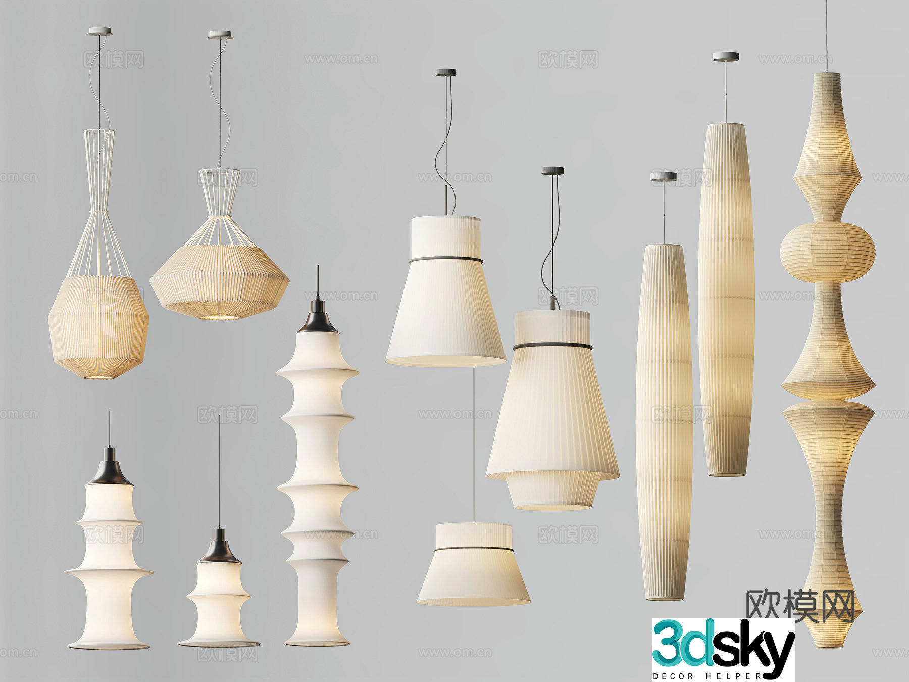Modern Chandelier Wasabi Chandelier 3D Model