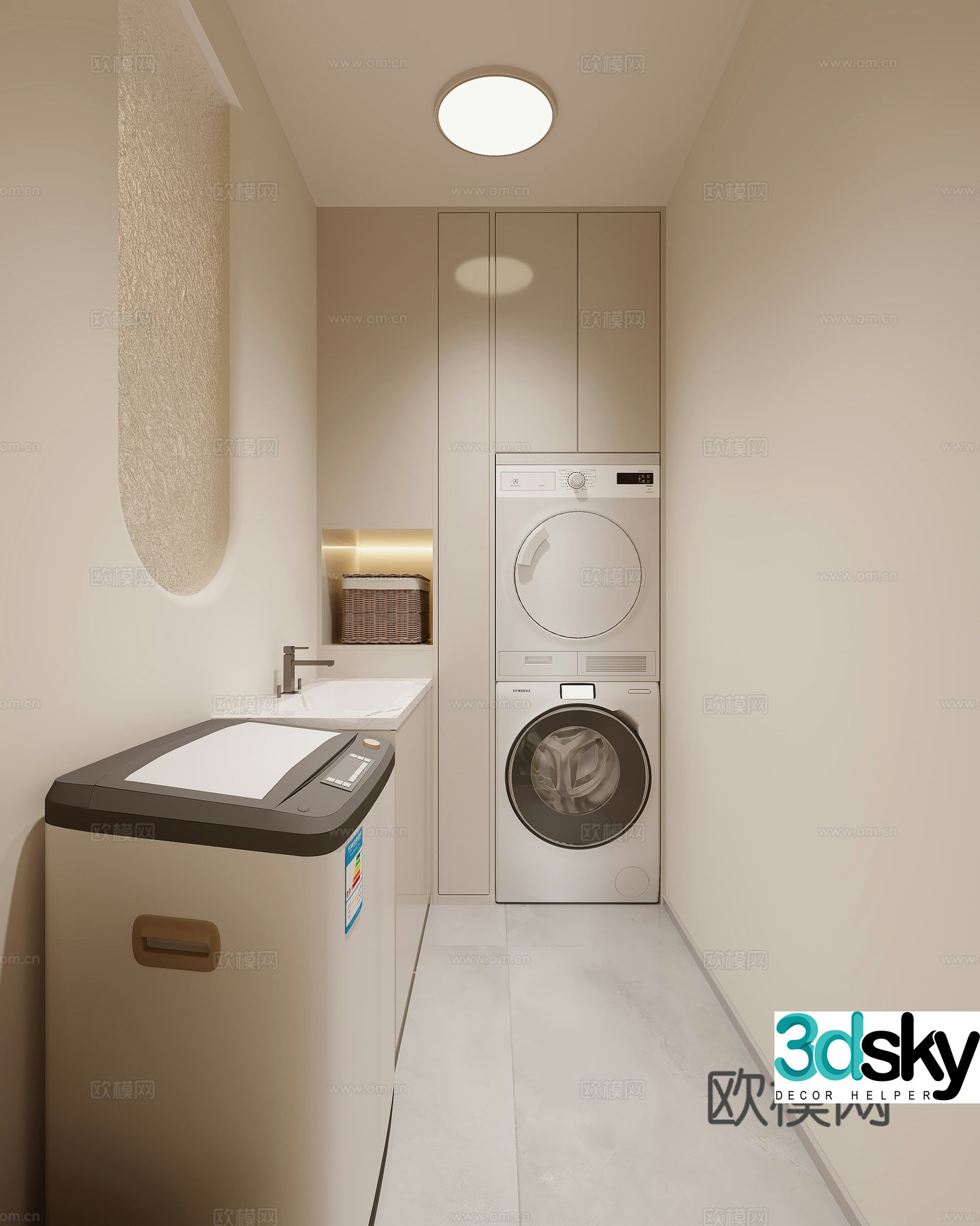 Modern laundry room 3d model