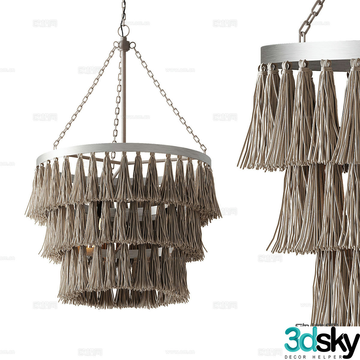 New Chinese style wasabi decorative chandelier 3D model