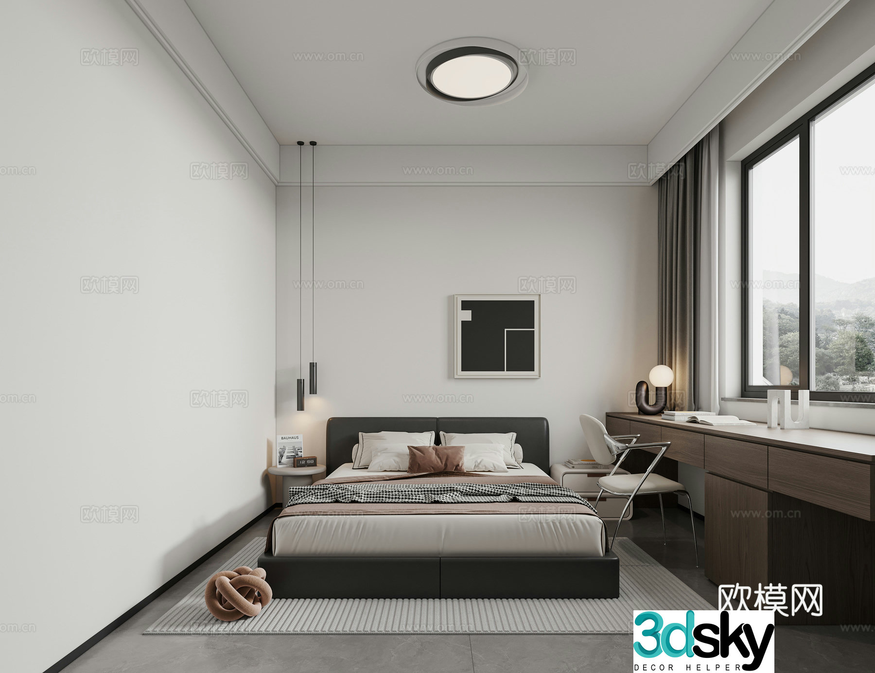 Modern minimalist Italian bedroom 3d model