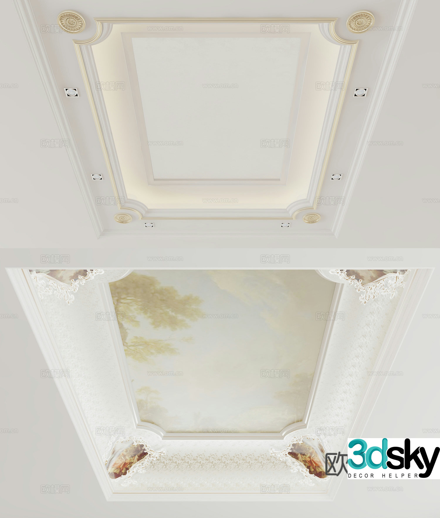 French ceiling 3d model