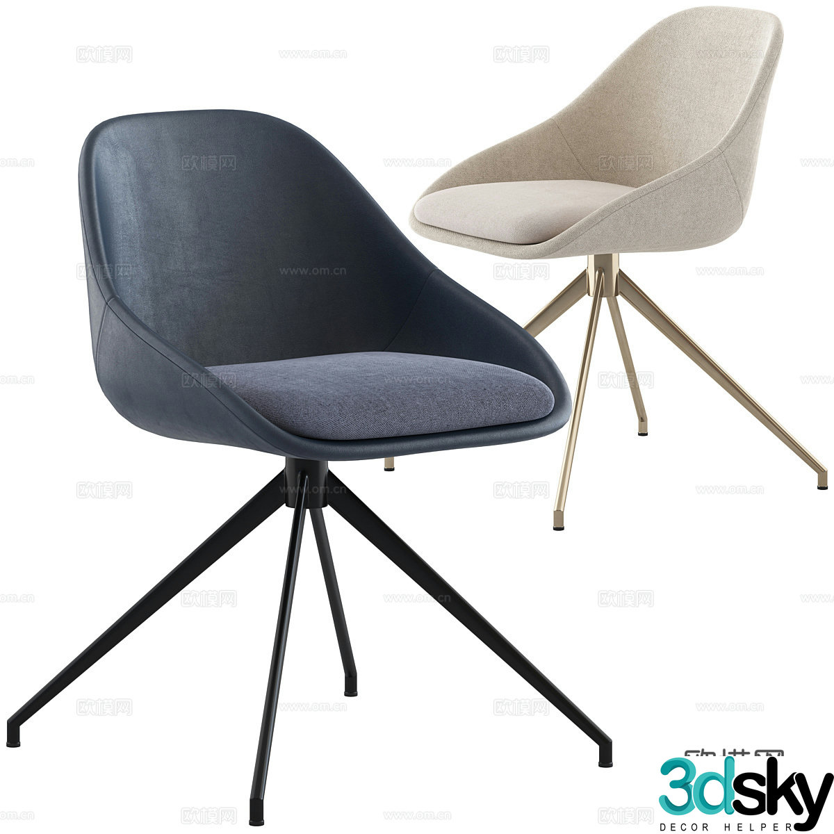 Modern Italian minimalist Globewest Cooper Spider Legs Office Chair 3D Model