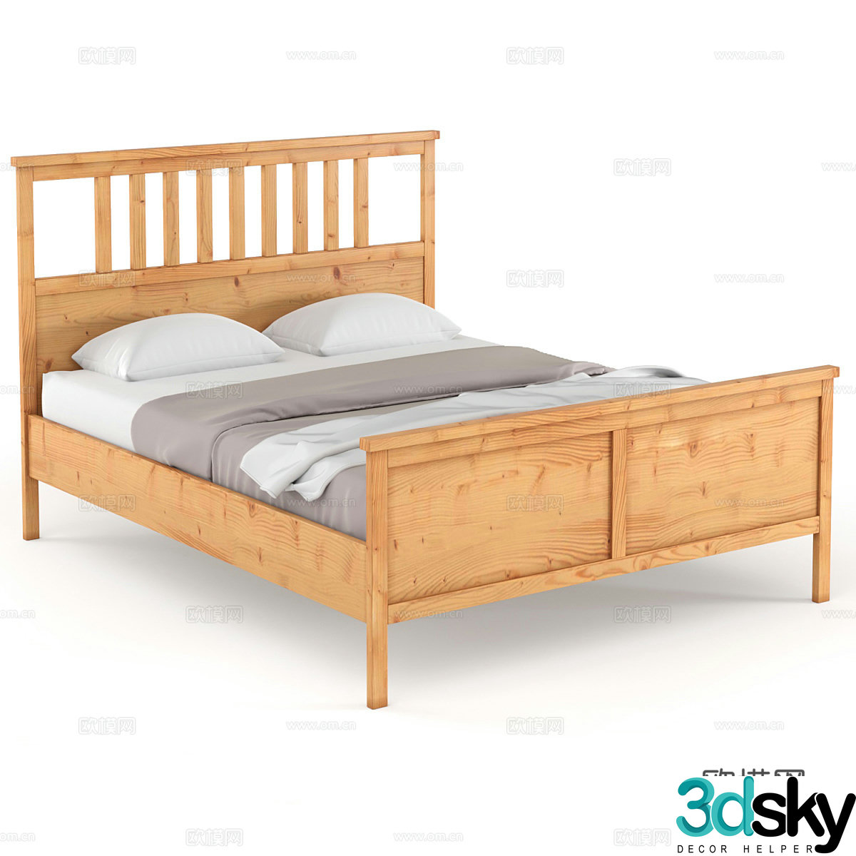 Double bed 3d model