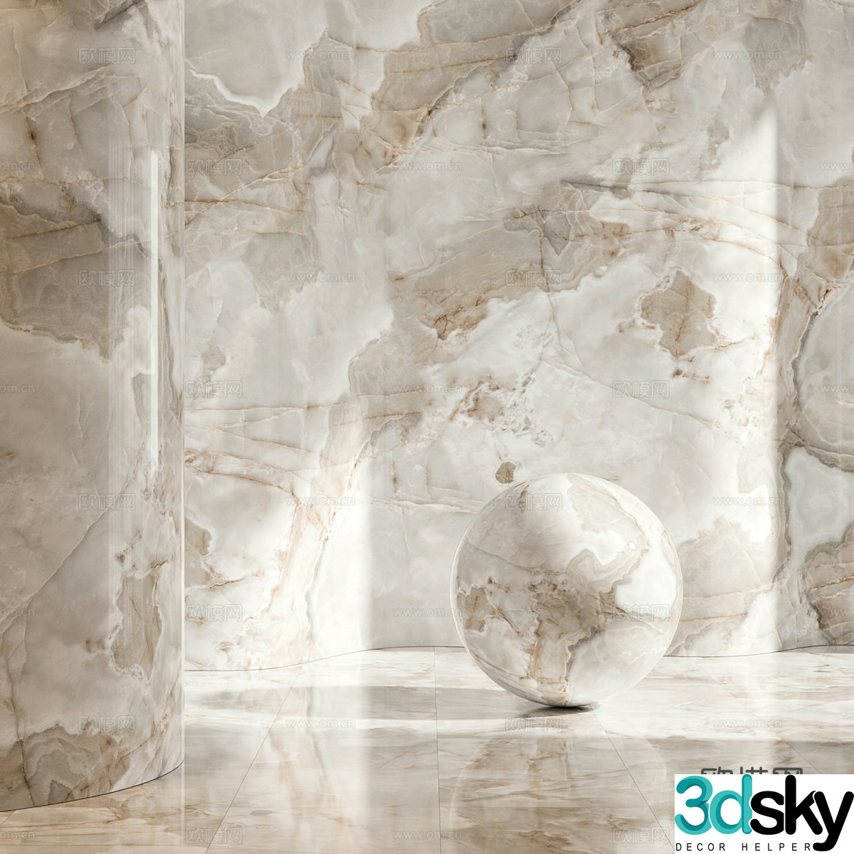 Rock slab marble PU stone 3d model