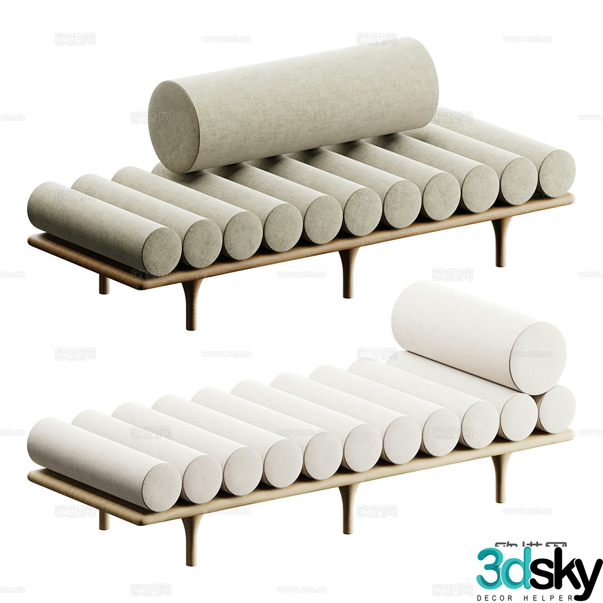 New Chinese bench stool sofa stool bed stool 3D model