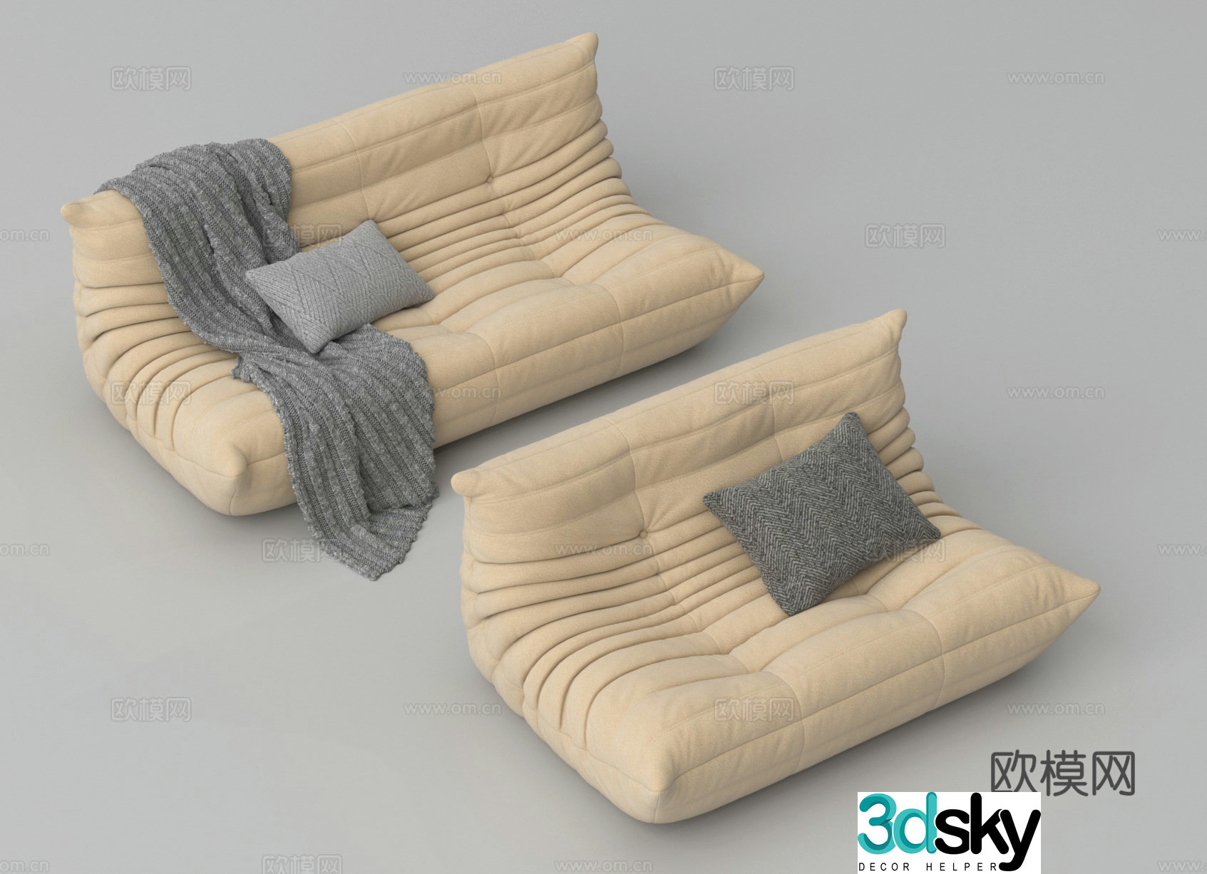 Lazy sofa blanket pillow 3d model