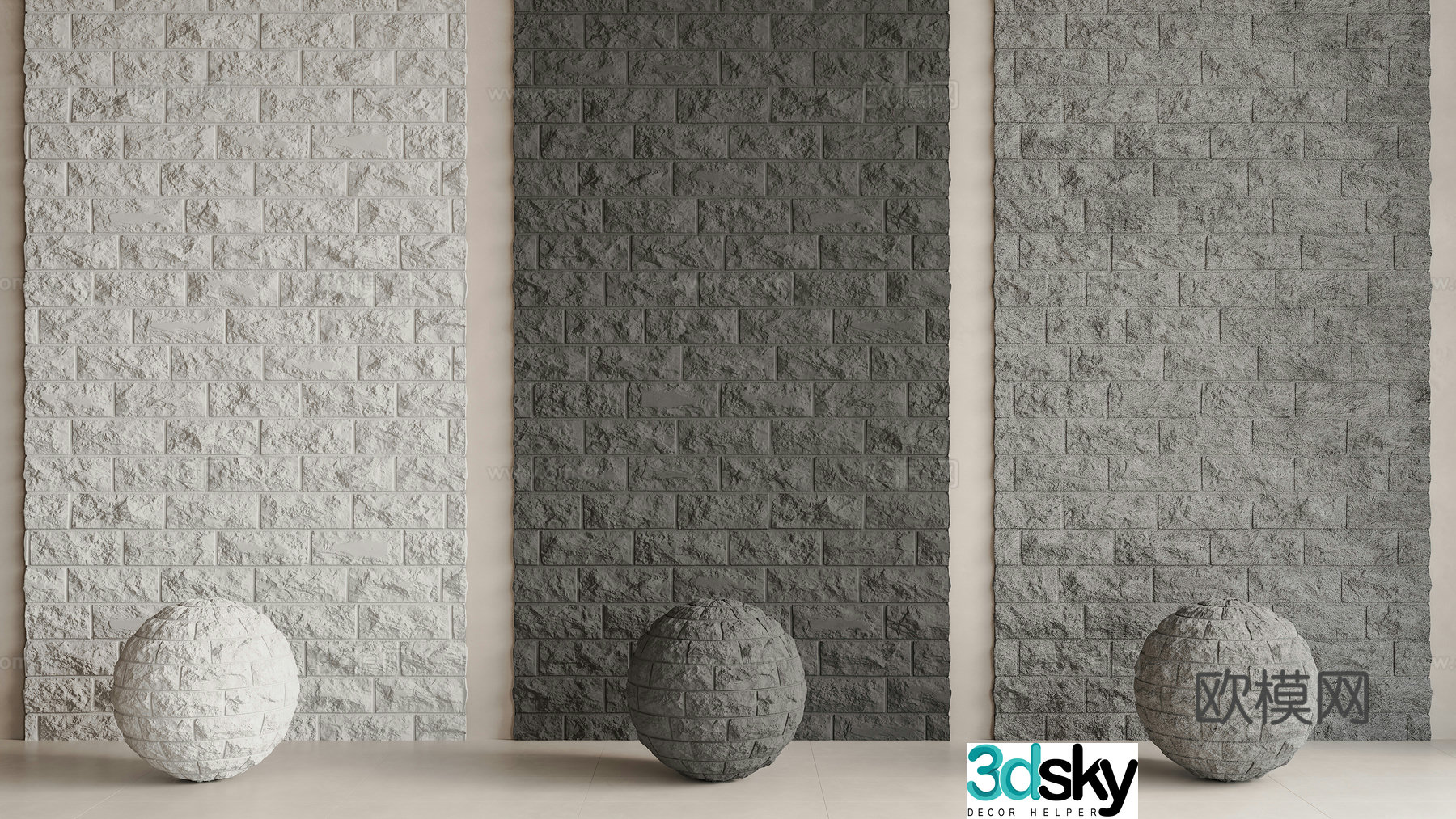 Modern wool stone brick wall wool stone background wall cultural stone brick wall wool stone cultural stone background wall 3d model