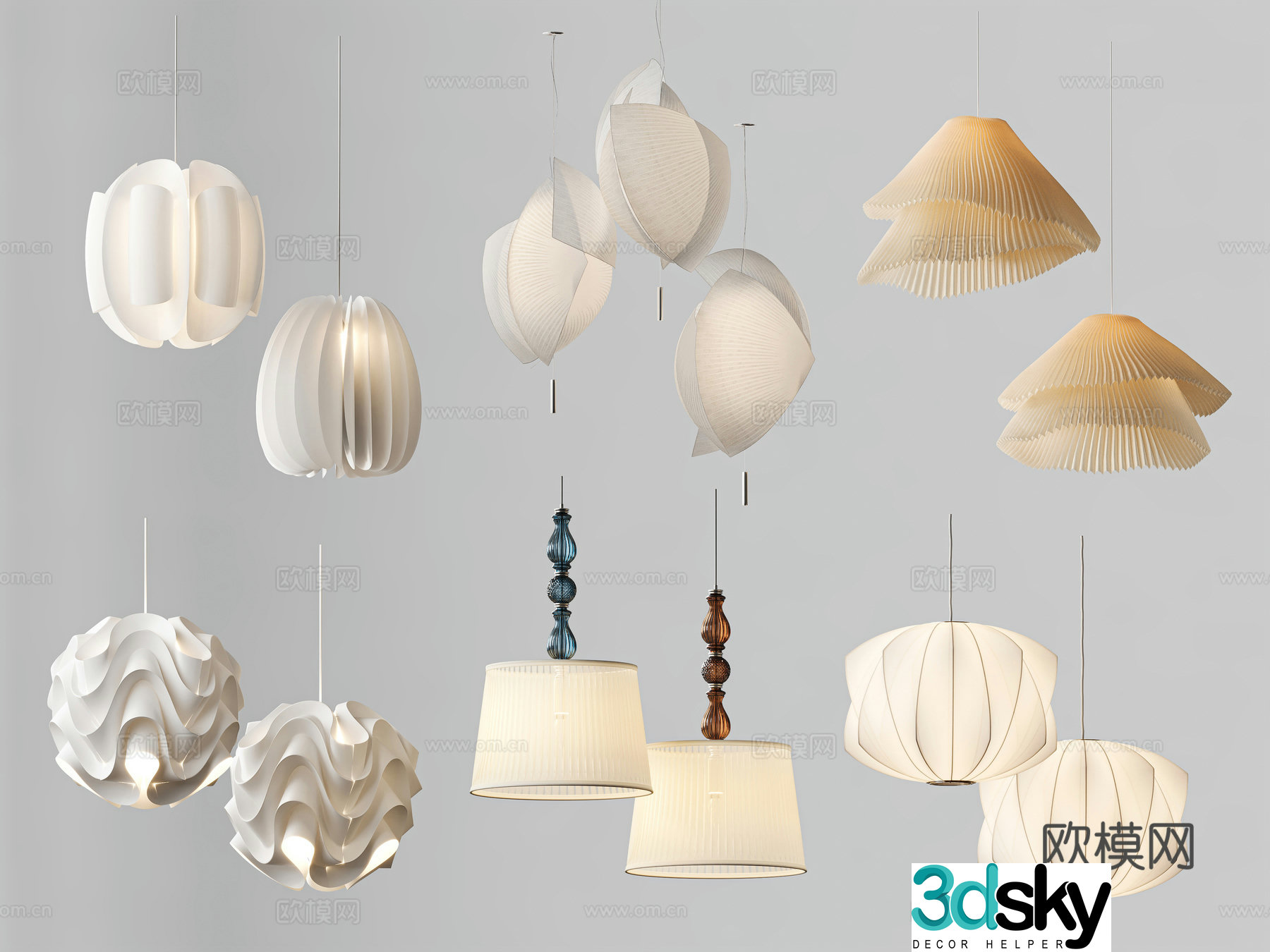 Modern Chandelier Wasabi Chandelier 3D Model