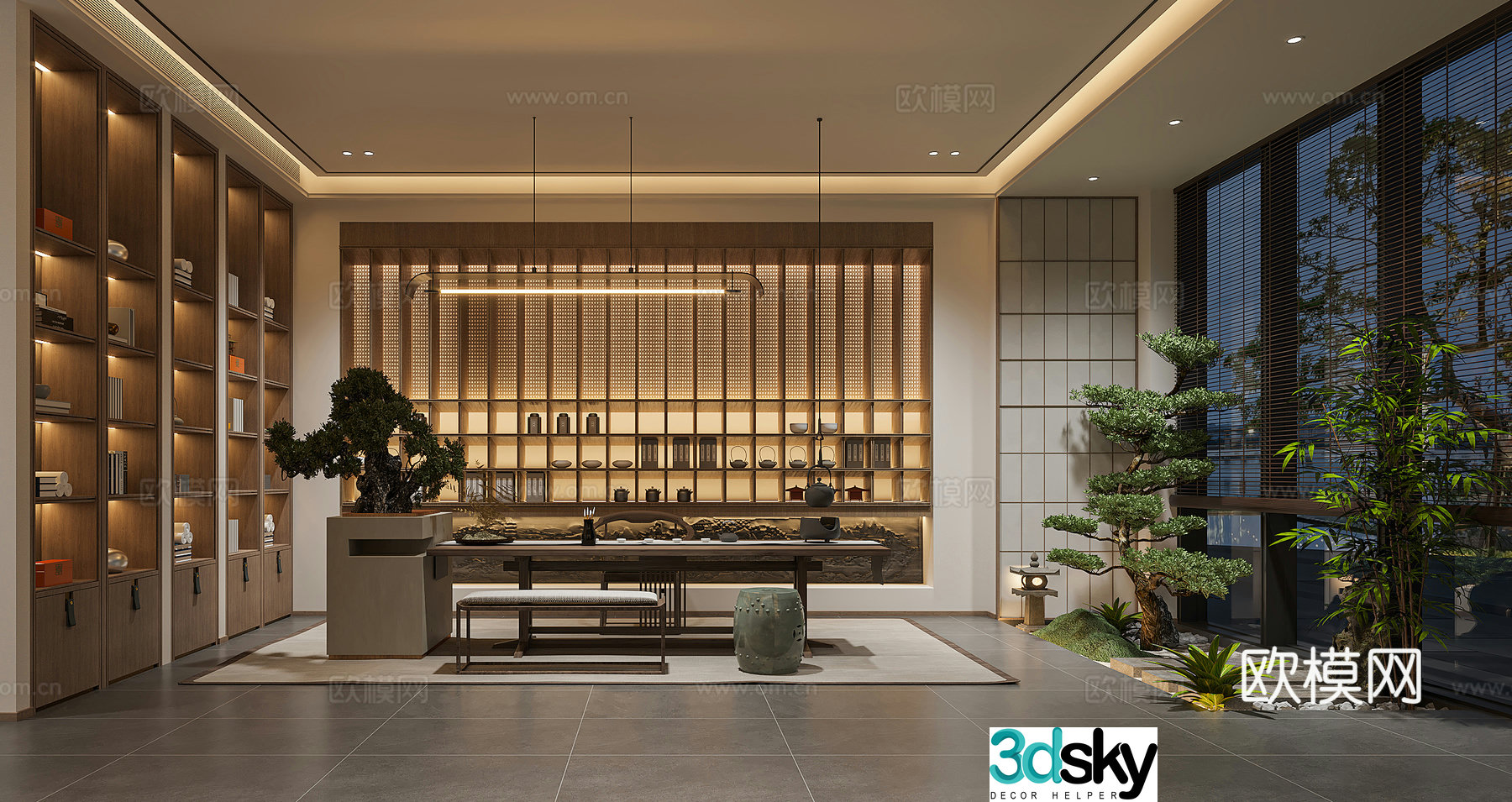 New Chinese tea room 3D model