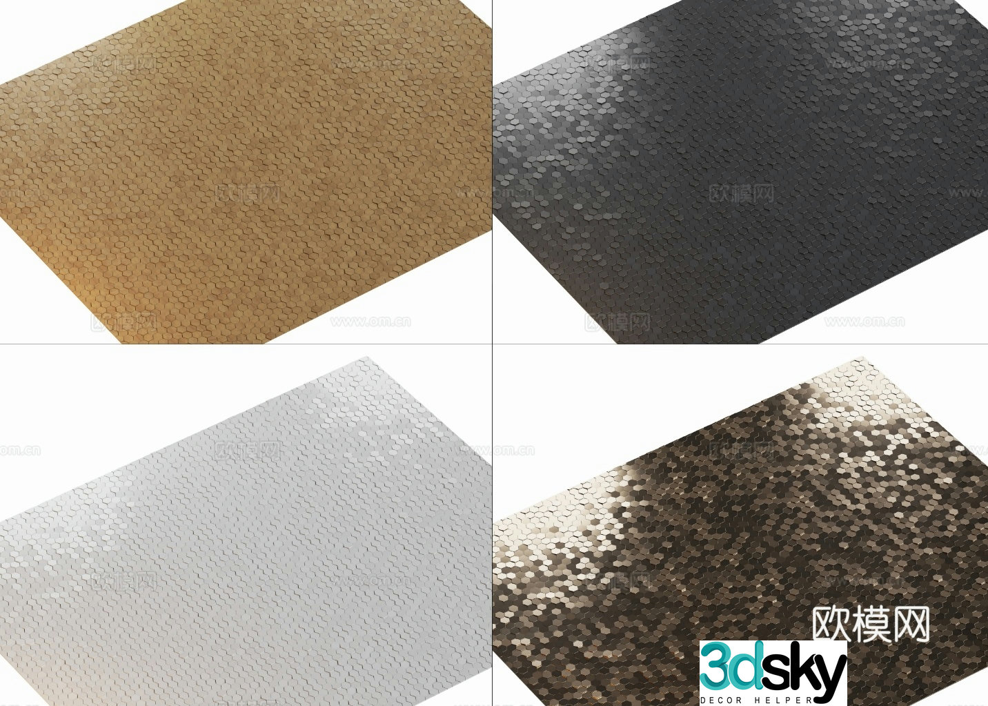 Modern Metal Mosaic 3D Model