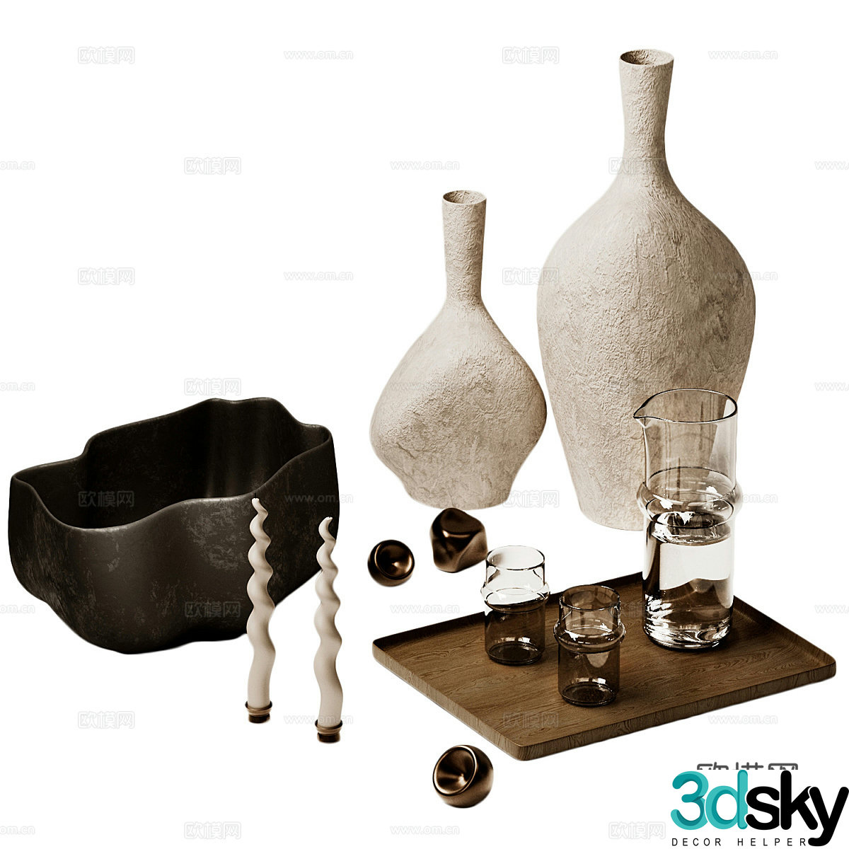 New Chinese style jewelry ornaments 3D model