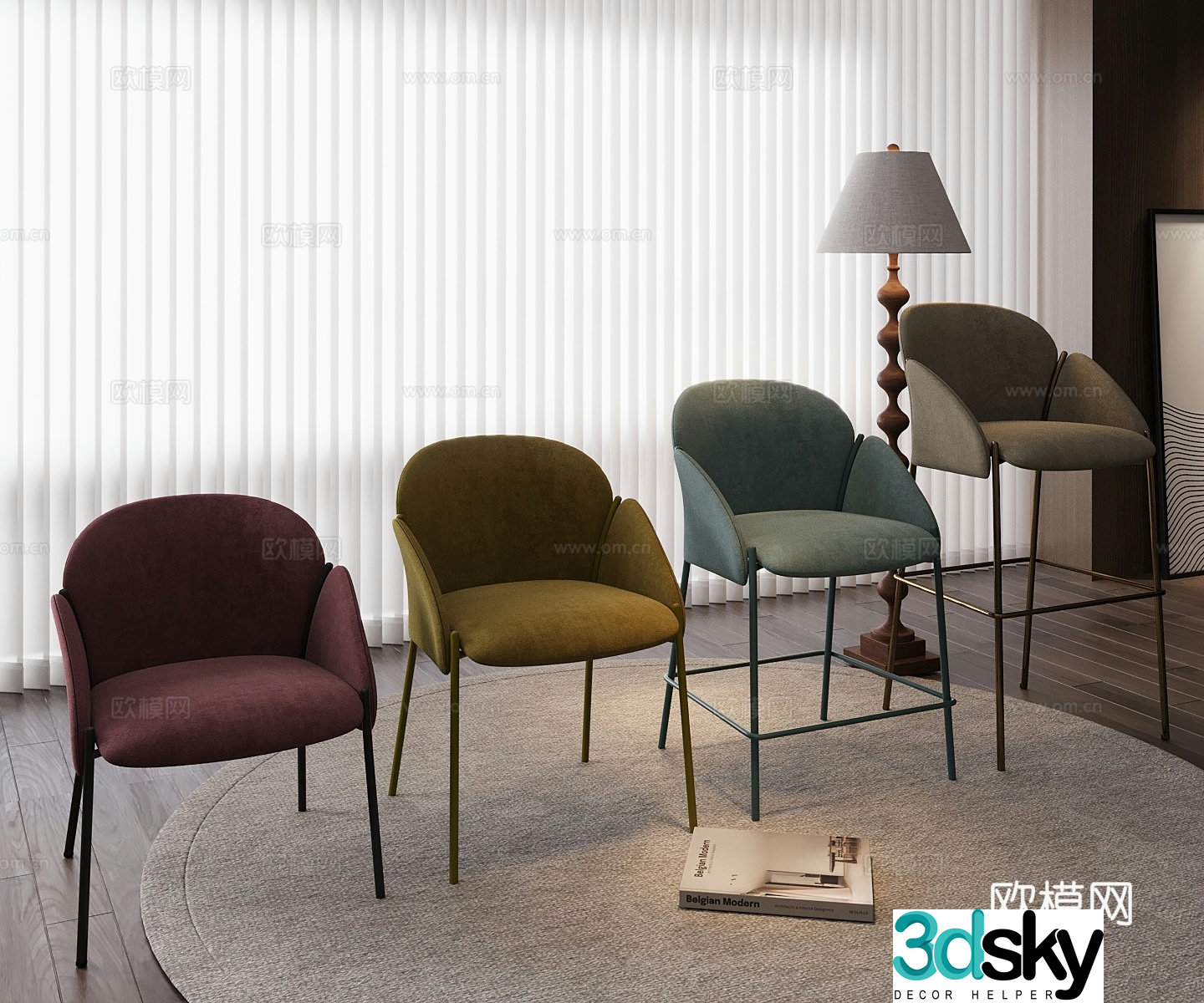 Modern single chair 3d model