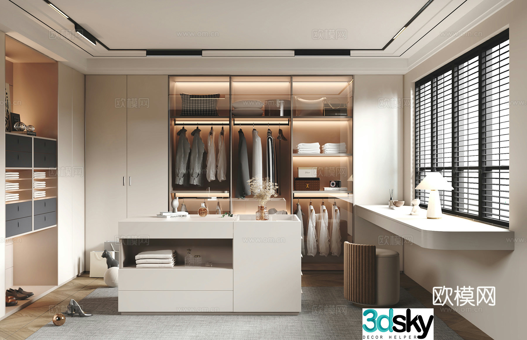 Modern cloakroom 3d model