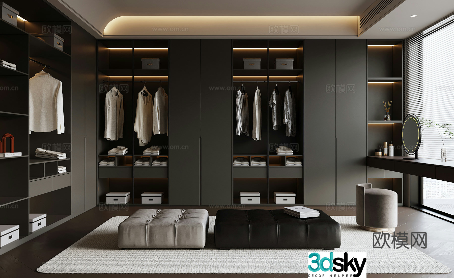 Italian cloakroom wardrobe 3d model