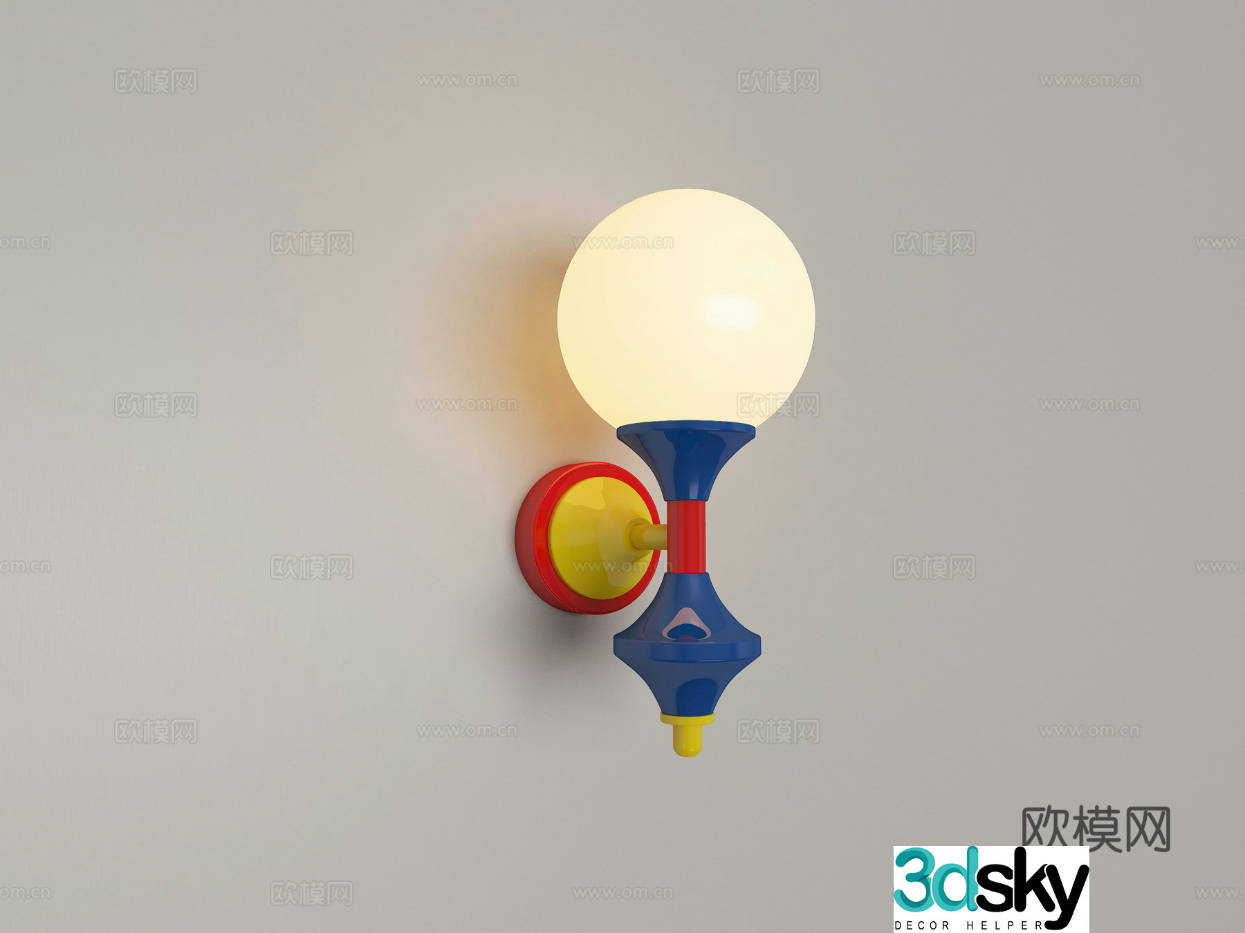 Modern retro minimalist wall light 3d model