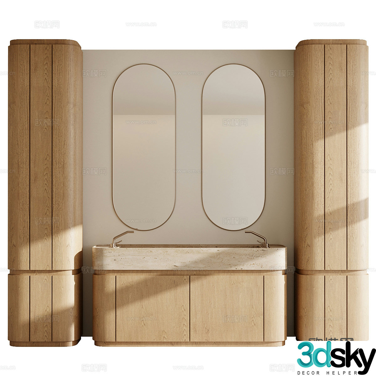 New Chinese style bathroom cabinet 3D model