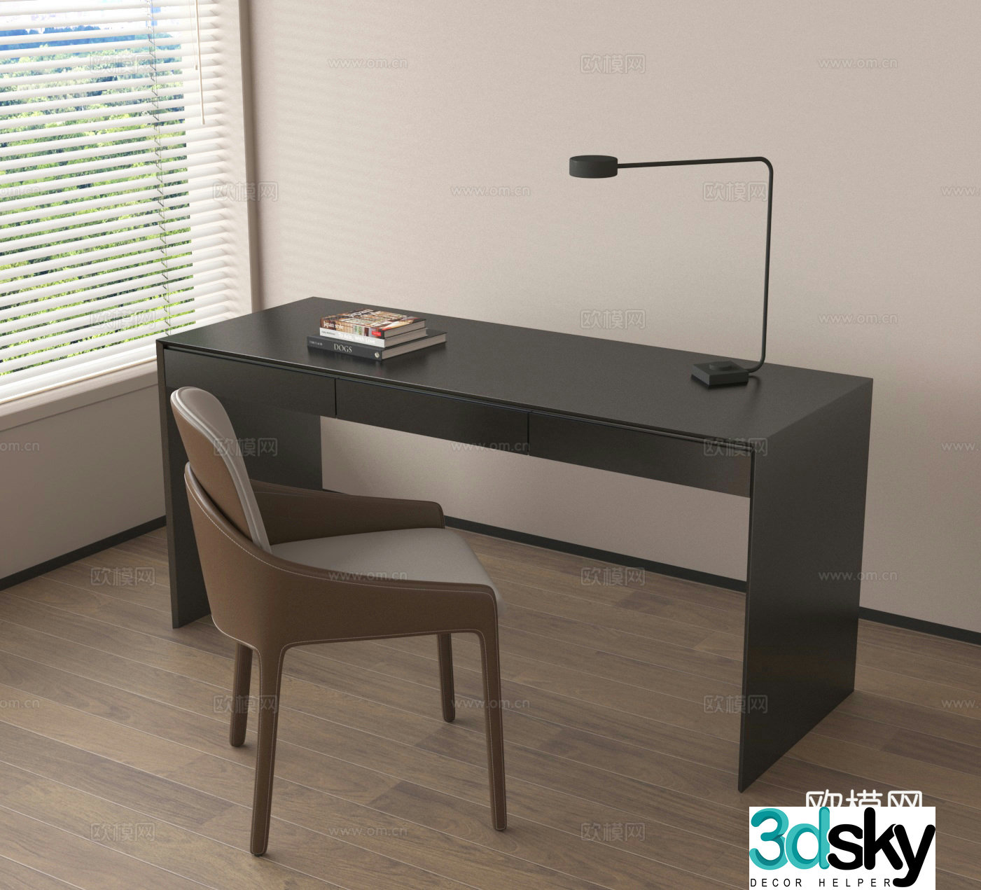 Office desk chair desk reading desk computer desk 3d model