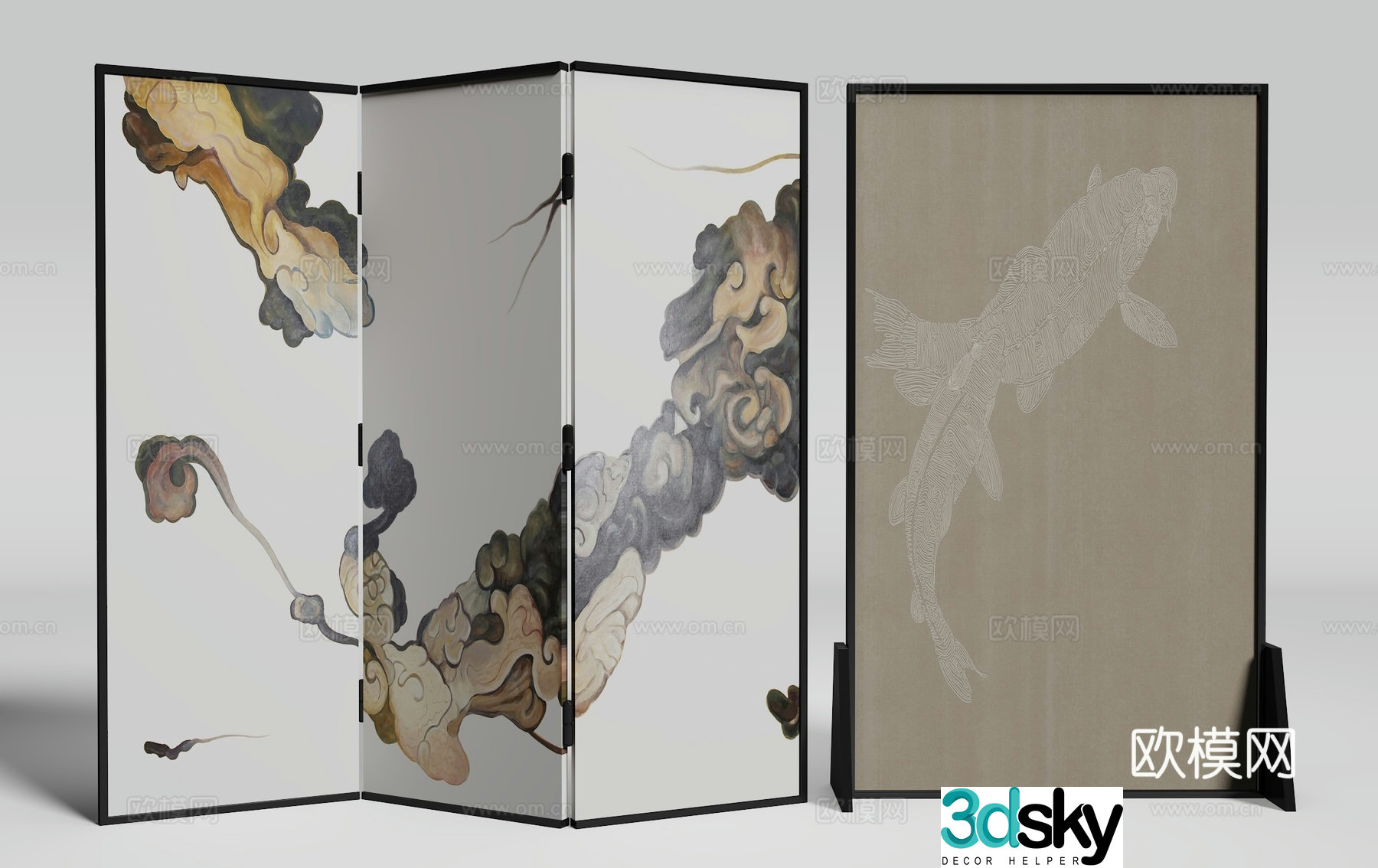 New Chinese screen 3D model