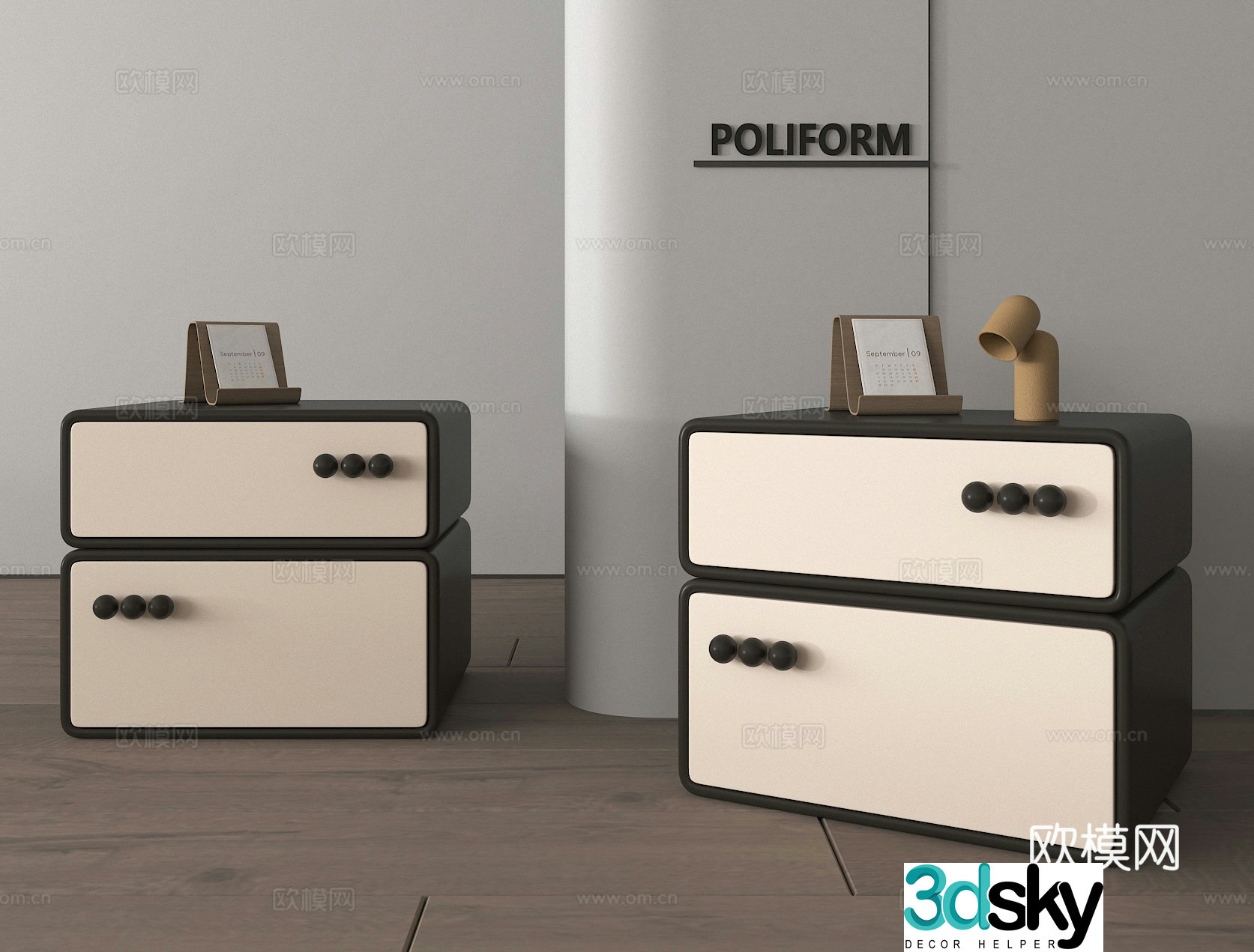 Bedside table 3d model
