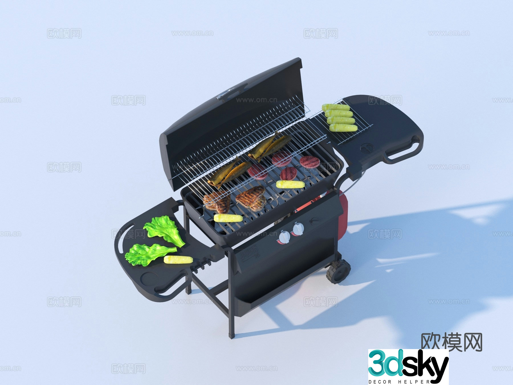 Barbecue grill barbecue table barbecue grill 3d model