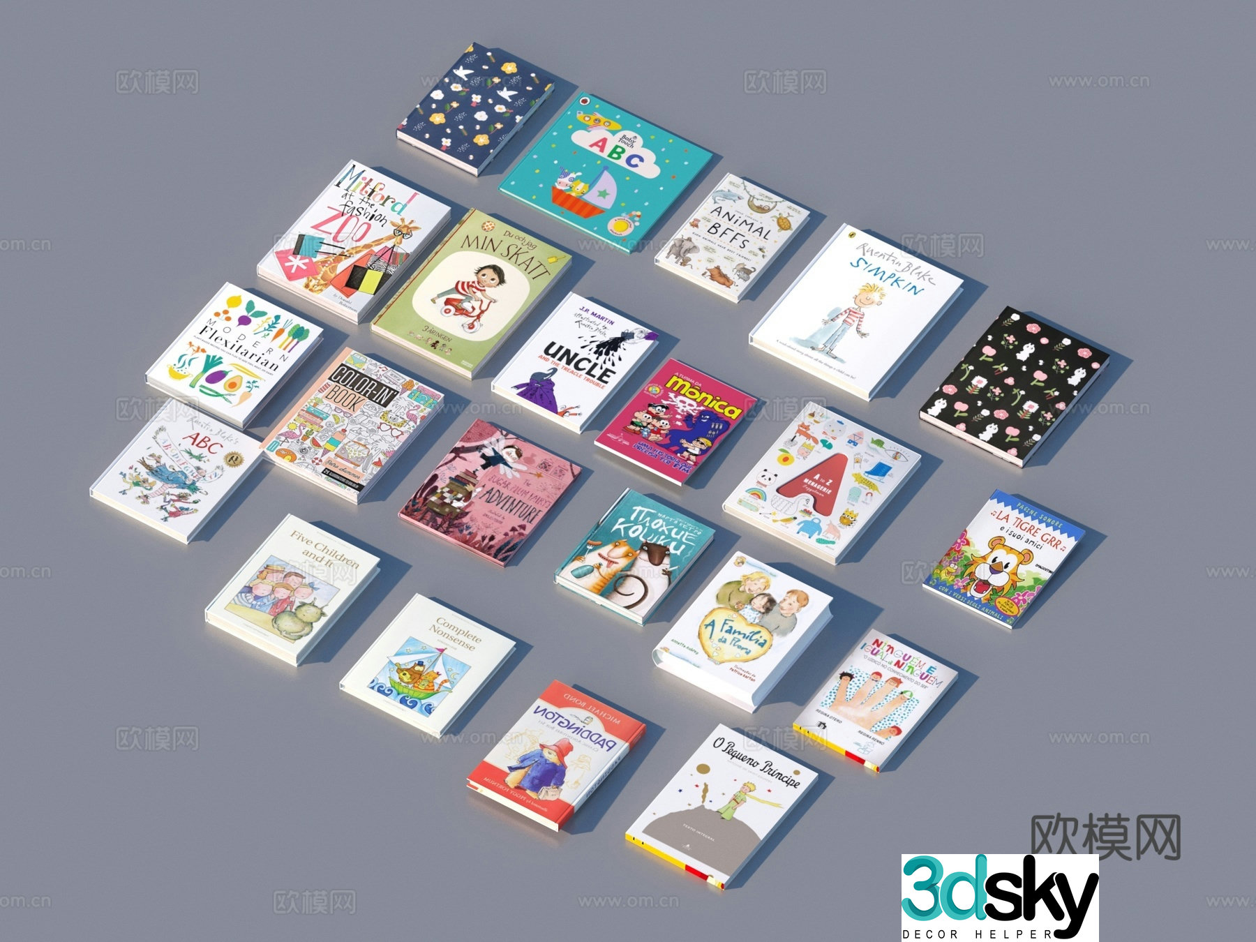 Children’s books and books cartoon picture book 3d model