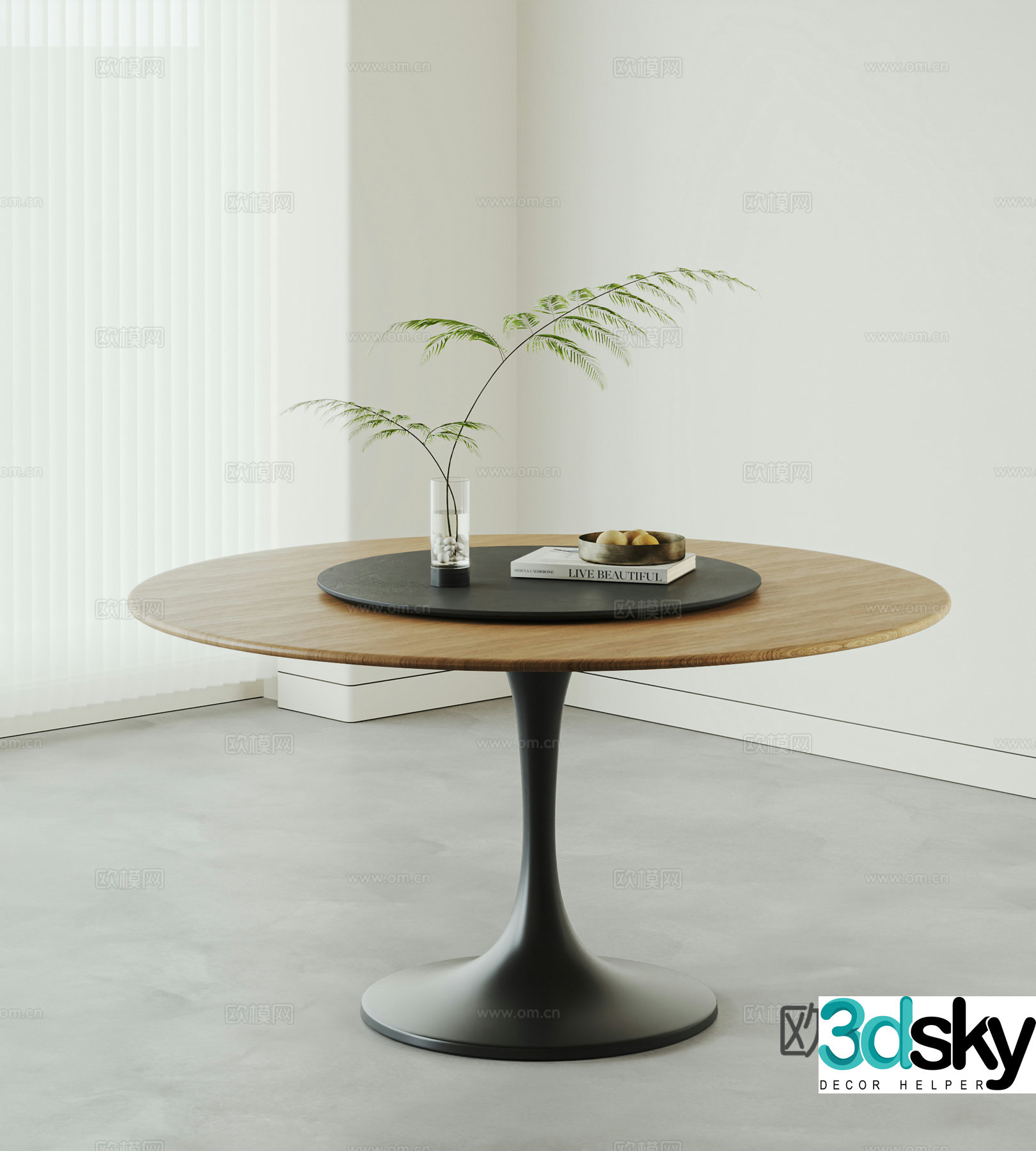 Modern medieval dining table 3D model