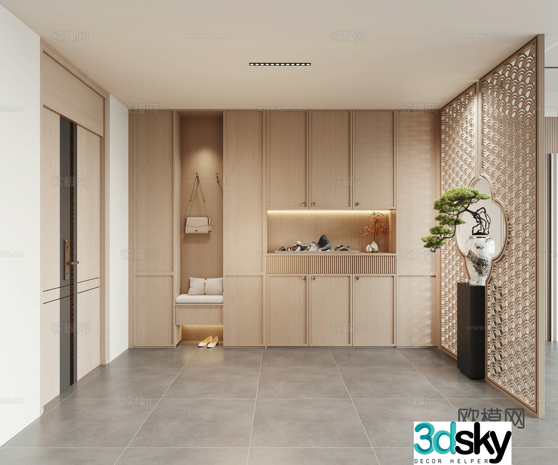 New Chinese style entrance 3D model