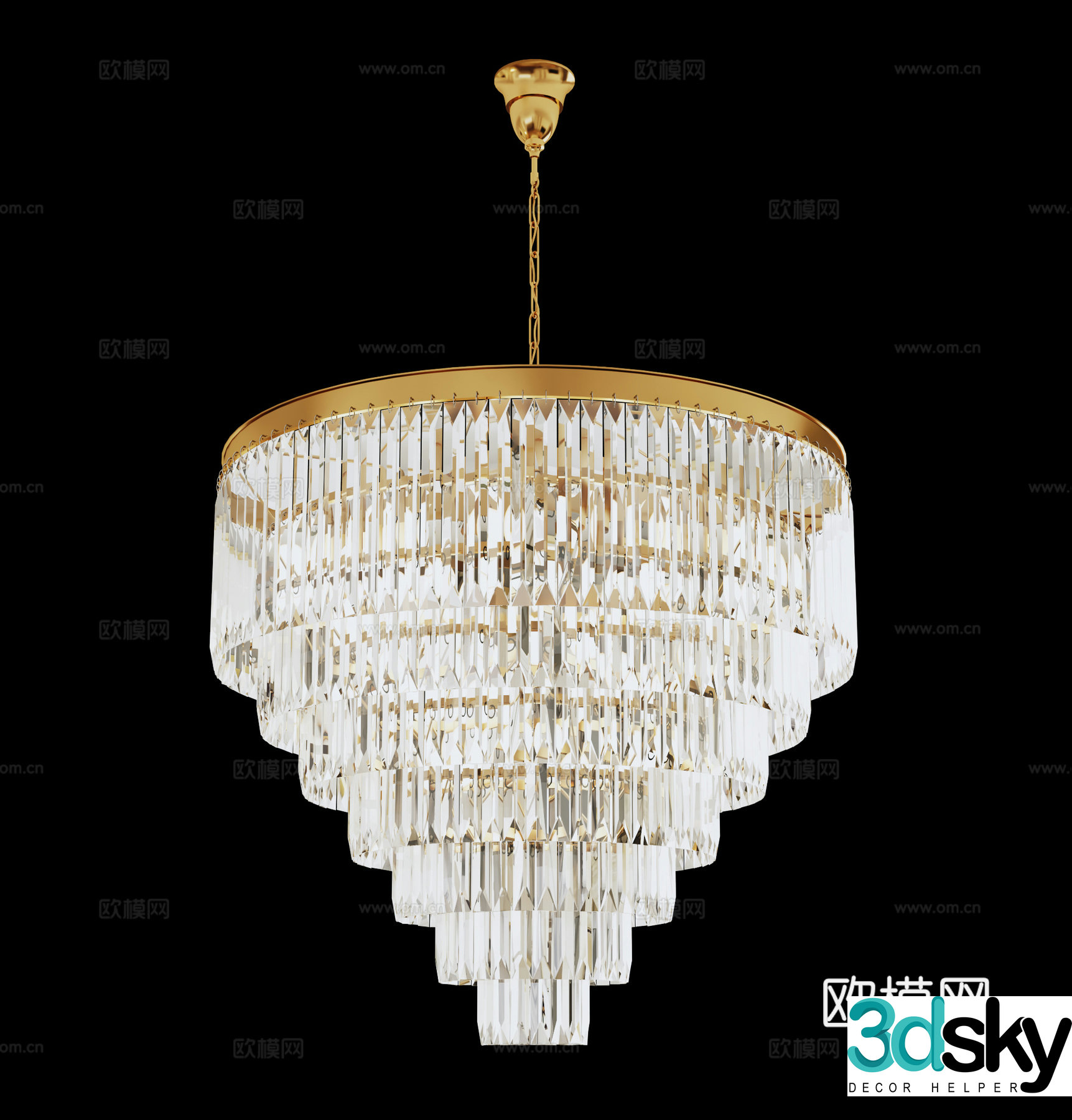 Modern round crystal lamp Light luxury crystal lamp Crystal chandelier High-end crystal lamp Lamp 3D model