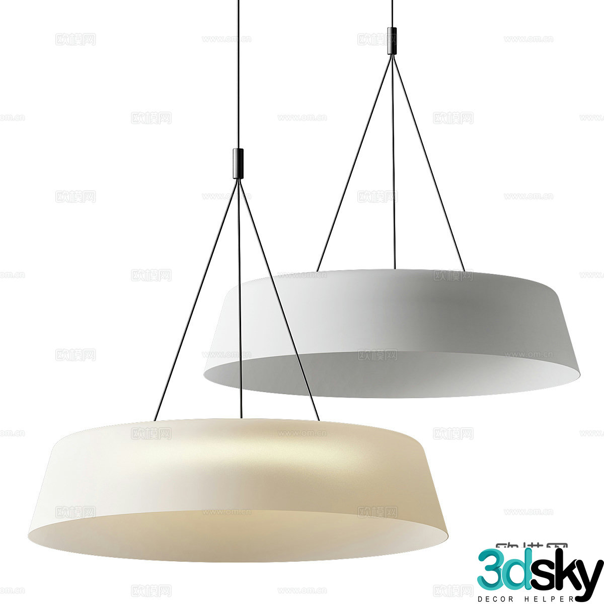 New Chinese style Vibia LILY decorative chandelier 3d model