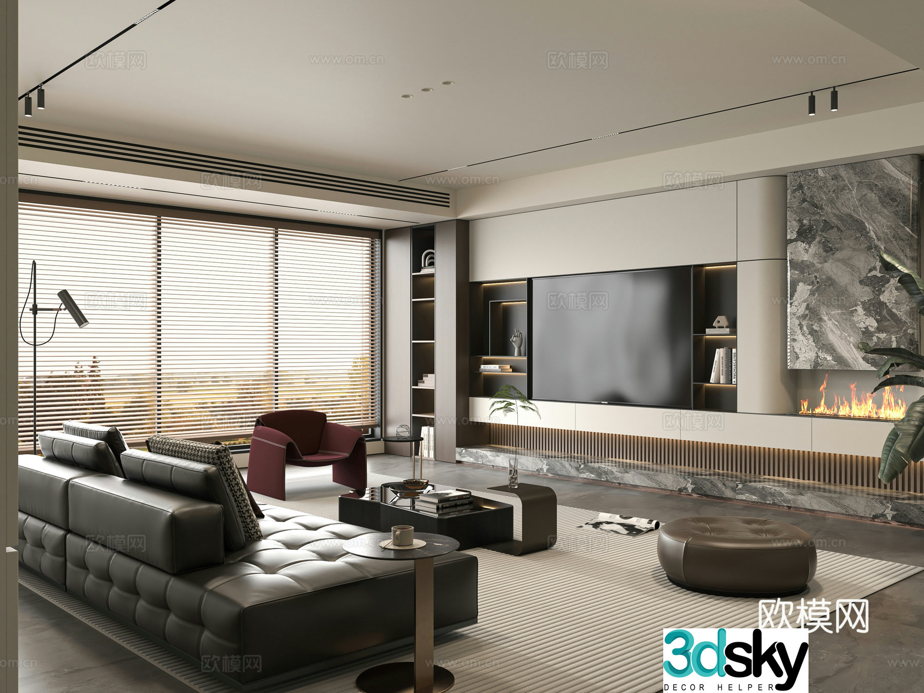Minotti modern Italian living room 3d model