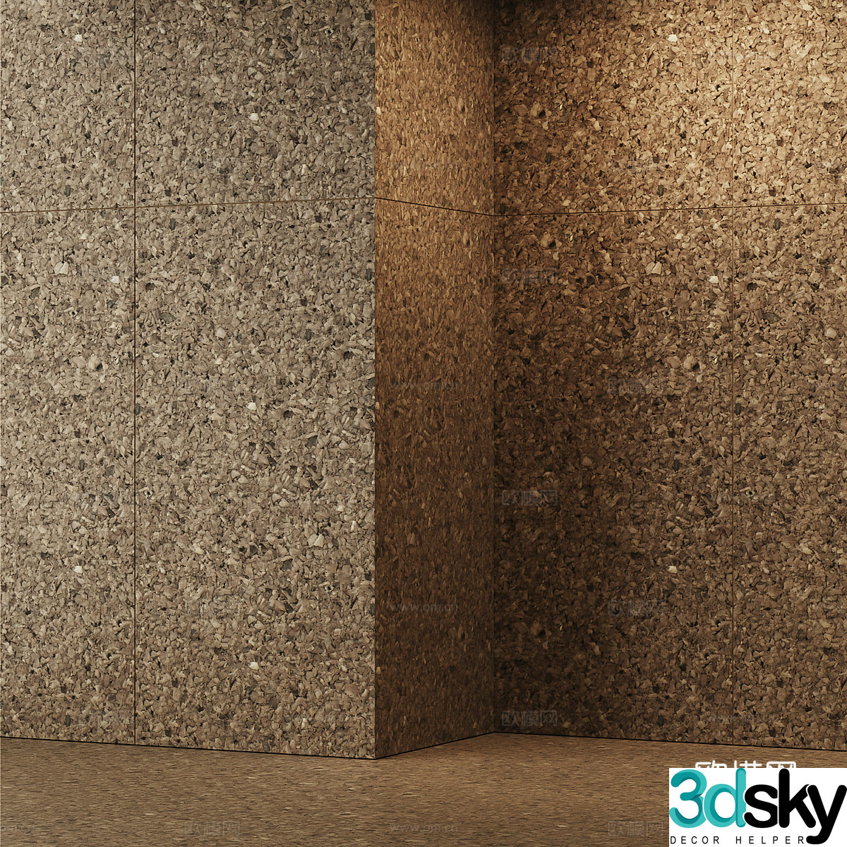 Wooden veneer seamless oak material 3d model