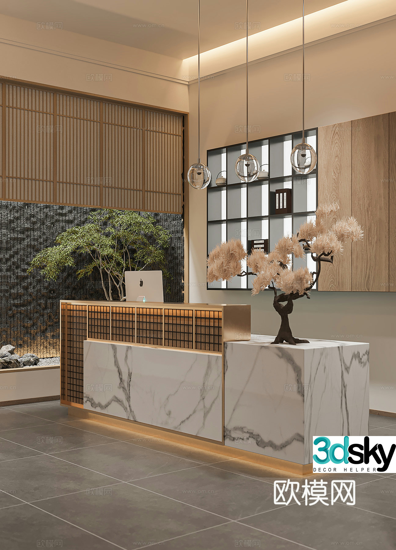 New Chinese company front desk 3D model