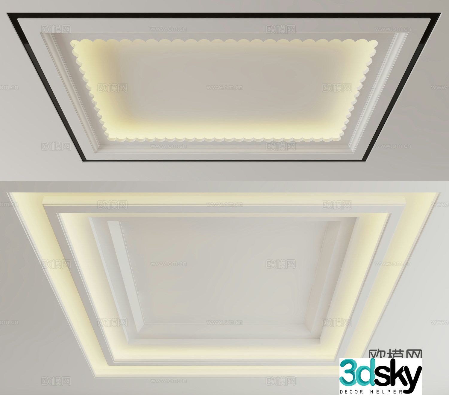 Modern ceiling suspended 3d model