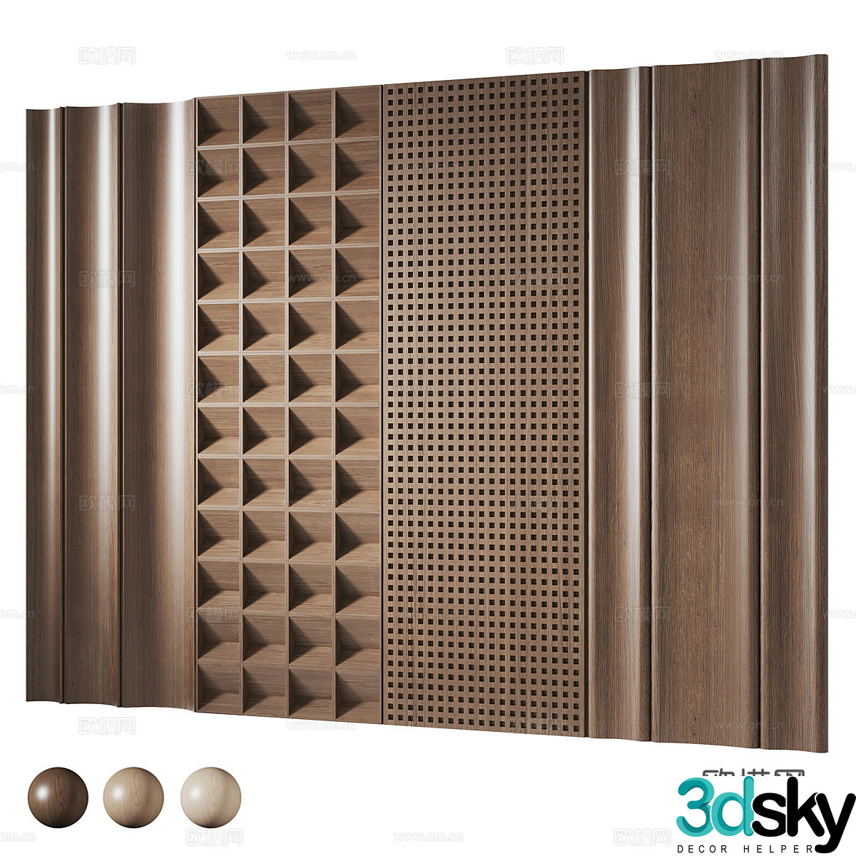 New Chinese style decorative wall panel 3D model