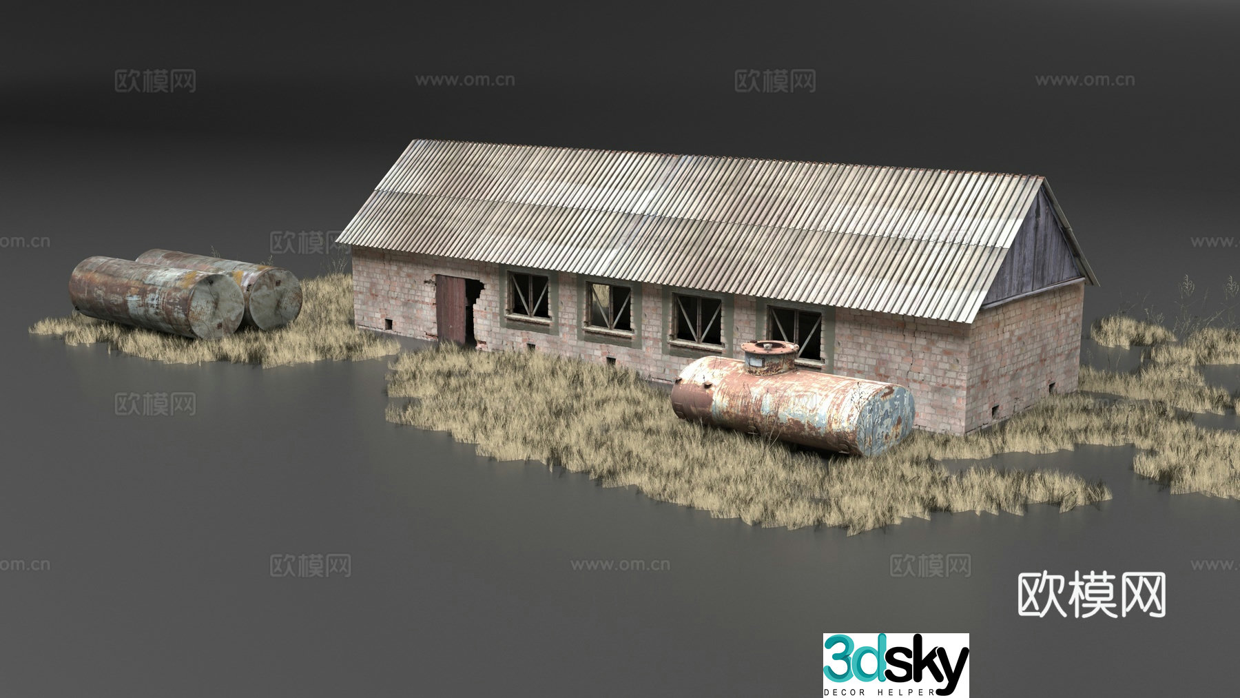 Abandoned factory building 3D model