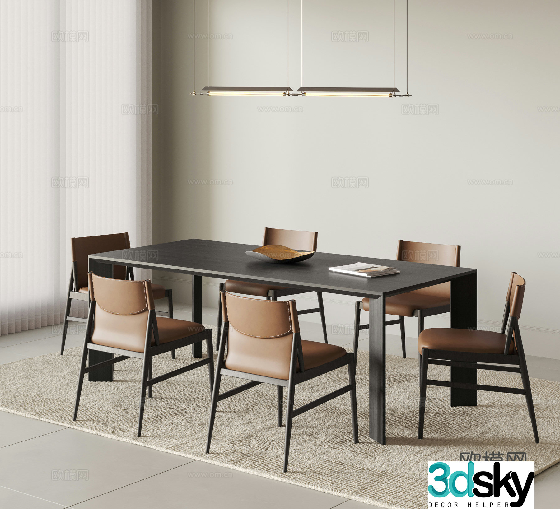 POLIFORM modern dining table and chair 3d model