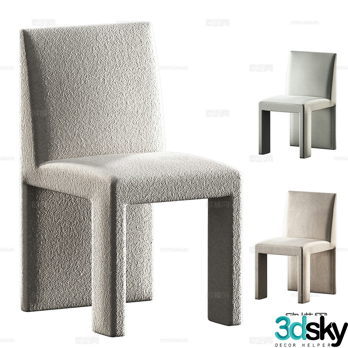 Modern Creamy Martin Chair 3d Model