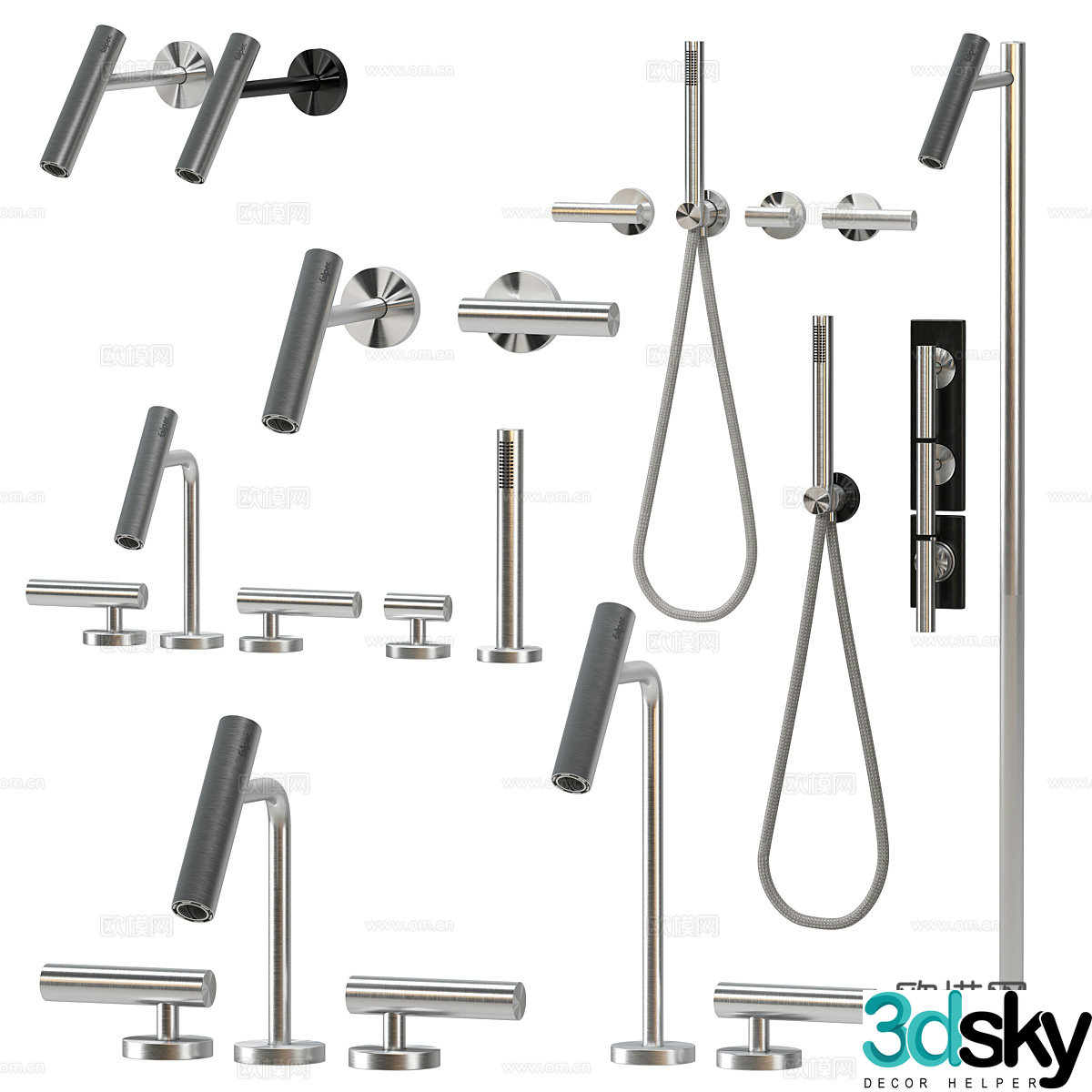 Modern FALPER CILINDRO faucet set 3d model