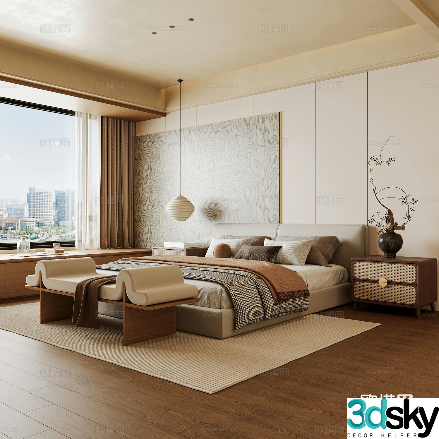 Wasabi Middle Ages Home Bedroom Wasabi Wind Bedroom Secondary Bedroom Master Bedroom Bathroom Window Bedroom 3D Model