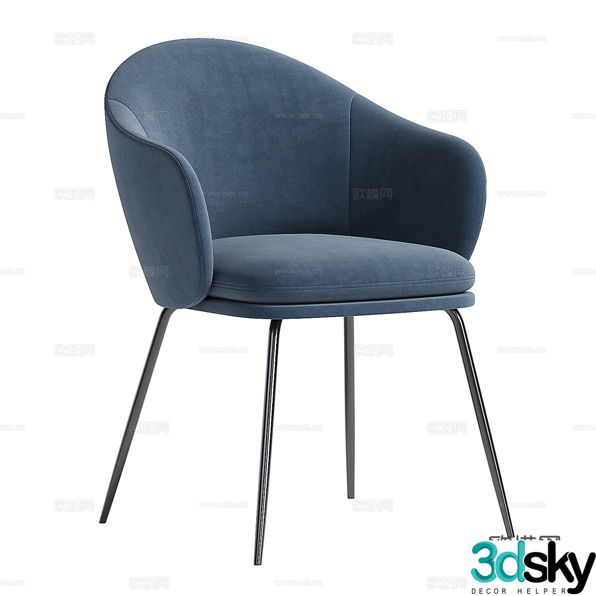 Modern Italian minimalist Echo chair 3d model