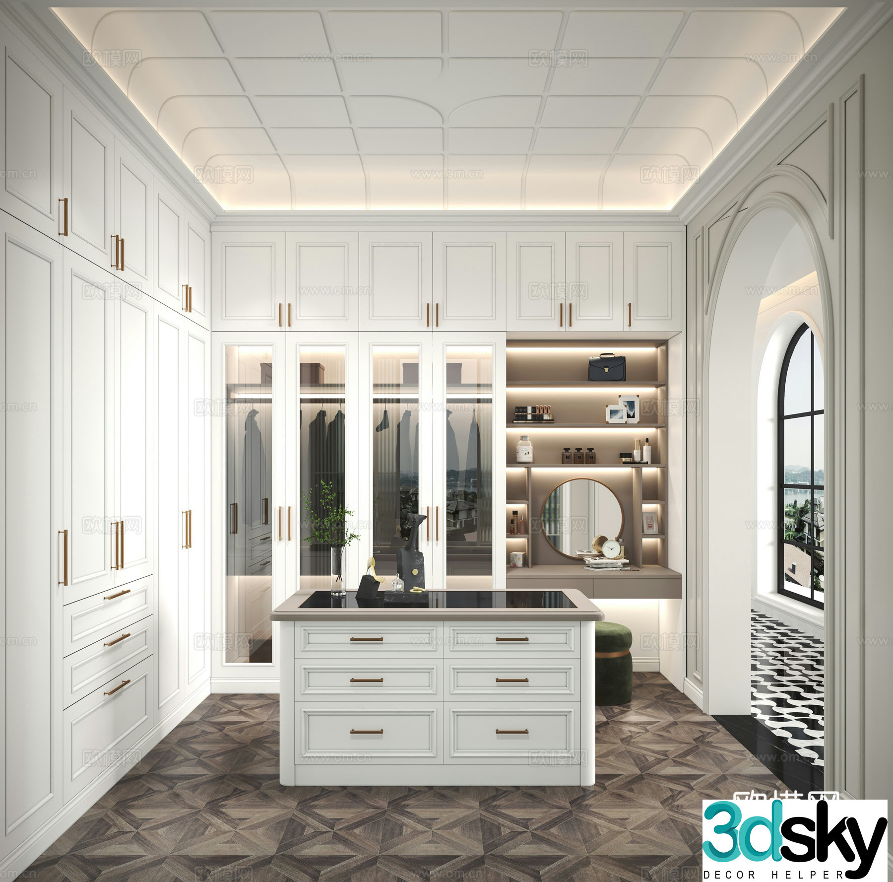 European style cloakroom European style island cloakroom 3D model