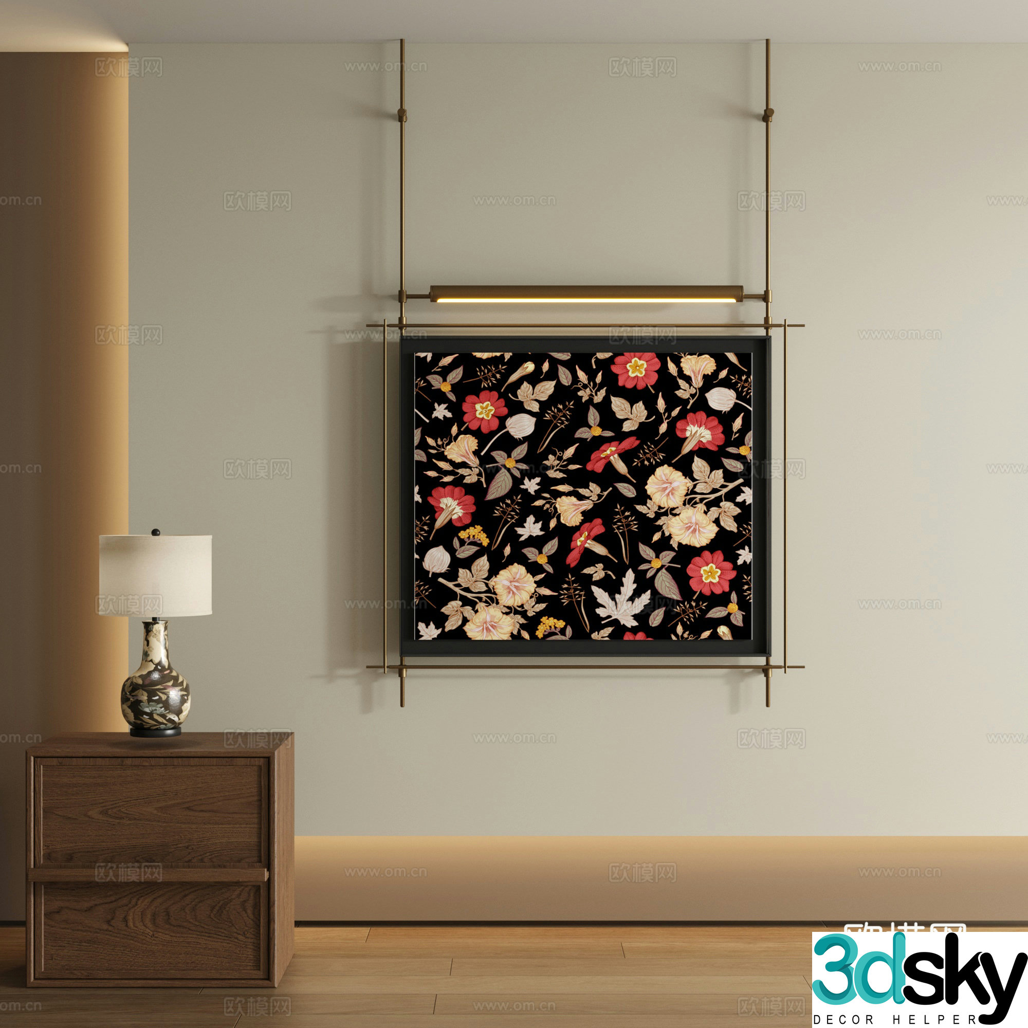 Modern boom decorative painting 3d model